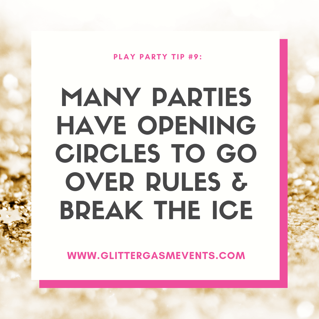 Play Party Tip #9: Many parties have opening circles to go over the rules and break the ice. www.glittergasmevents.com